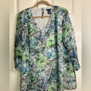 Doncaster Multicolor Abstract V-Neck Blouse